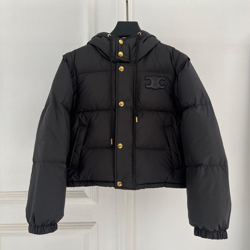 Black Hooded Puffer Jacket